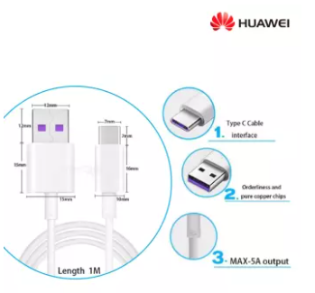 Huawei (AP71-White) 5A-(Only supported new latest version) USB to Type-C Fast Charge Date Cable