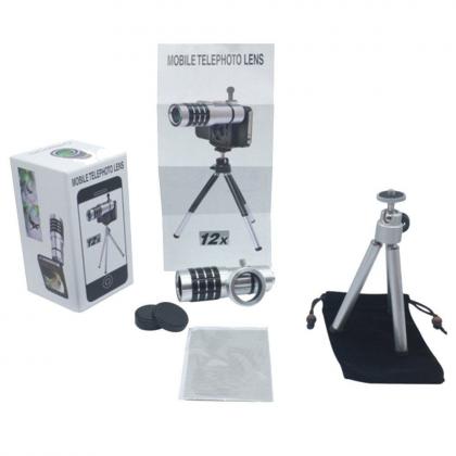Mobile Camera Lens- 12x Zoom With Adjustable Tripod