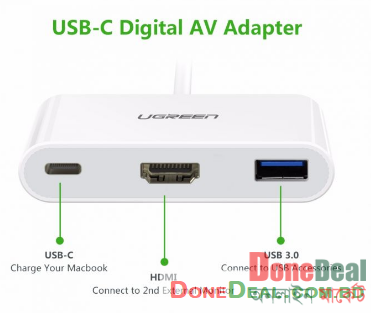 UGREEN USB Type C Converter To HDMI ,USB 3.0 A Female Digital AV Adapter Support 4K