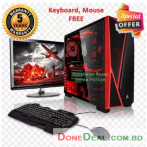 Intel® Dual Core RAM 4GB HDD 500GB Graphics 2GB Built in and Monitor 19’’ Gaming PC Windows 10 