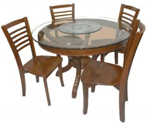 Round Wooden 4 Seater Dining Table DL90F