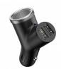 Baseus Y Type Dual USB + Cigarette Lighter Extended Car Charger Black (CCALL-YX01)