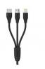 Remax RC-109th Suda 3-In-1 (Micro/Lightning/Type-C) Data Cable - Black