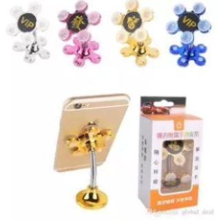 VIP Suction Magic Mobile Stand Pocket Size, 360 Degree Metal Flower Magic Suction Cup Mobile Phone Holder,
