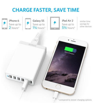 Anker Quick PowerPort 6 Port USB Wall Charger A2123