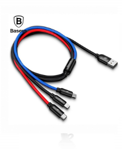Baseus 3 in 1 Type C Micro USB Cable for iPhone & Android Phone