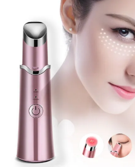 Electric Heated Sonic Eye Massager Wand Rechargeable Facial Lip Beauty Appliance Anti Wrinkle Eye Care Massager for Relieves Dark Circles and Puffines