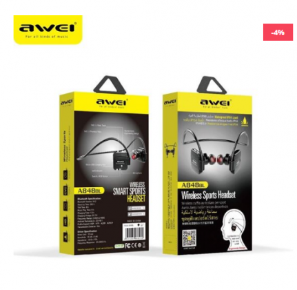 Product details of Awei A848BL Bluetooth Sports Earphones Waterproof Neckband Earbuds