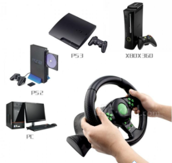 4 In 1 USB Gaming Steering Wheels With Vibration Brand New