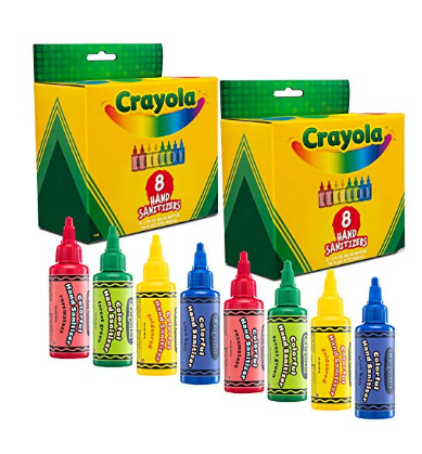 Crayola Hand Sanitizer for Kids, 8-Pack Antibacterial Gel Bottles for Back to School Supplies, 2 fl oz/ea (Pack of 2 x 8-Pack = 16 Units)