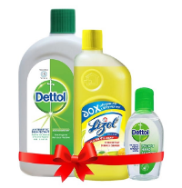Dettol Antiseptic Liquid 500ml + Lizol Floor Cleaner 500ml + Dettol Instant Hand Sanitizer 50ml Combo