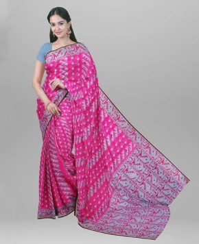 Dumurful Jamdani Design Half Silk Tangail Saree - SHV53