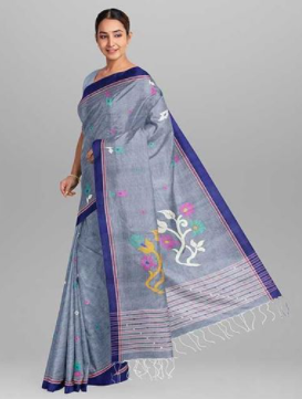 Handloom & Handwork Jamdani Design Cotton Saree - SI06
