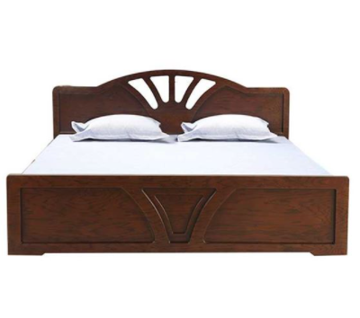 Oak Veneer Processed Wood Double Bed MF-W-BDH-003