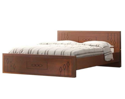 Oak Veneer Processed Wood Double Bed MF-W-BDH-001