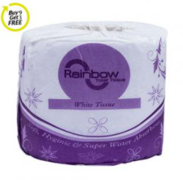 Rainbow Toilet Tissue White (Buy 9 Get 3 free)