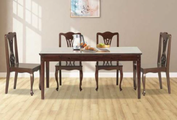Regal Wooden Dining Set (6 Seats) - TDH-314 & CFD-314 (6 PCS)