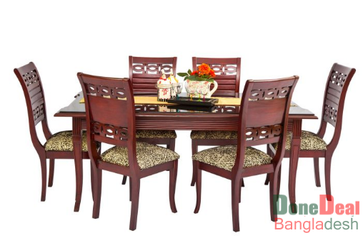 Six Seated Dining Table 6018 WF MG