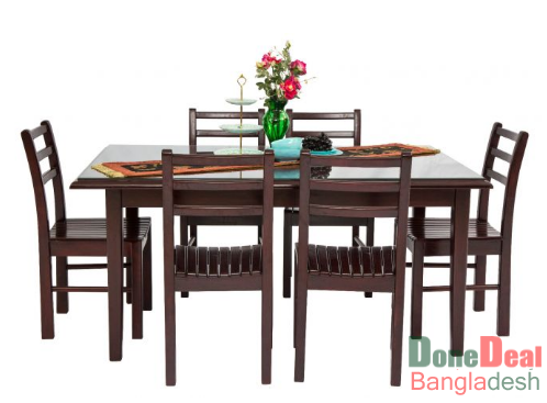 Six Seated Dining Table 6034 WF MG