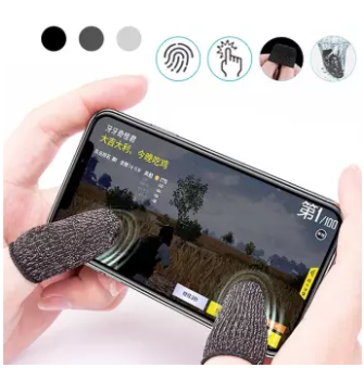 TWS 2 Pcs PUBG Finger Sleeves Cover Sweat Proof Gaming Finger Gloves Non-Scratch Finger Sleeve Sensitive Mobile Touch Screen