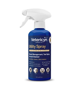 Vetericyn Plus Livestock Utility Spray | Wound Care Spray, Teat Spray, Dermal Cleanser - Made in USA - 16-ounce