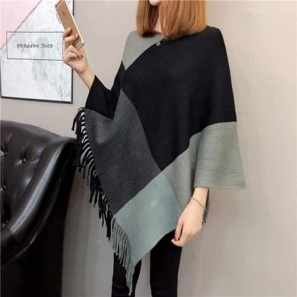 Warm Collected Women Woolen Puncho Shawl ☃️❄️⛄❄️