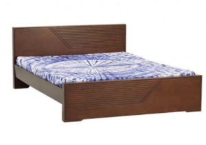 Oak Veneer Processed Wood Double Bed MF-W-BDH-002