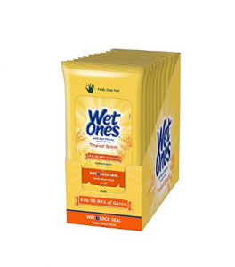 Wet Ones Antibacterial Hand Wipes, Tropical Splash Scent, 20 Count (Pack of 10), Packaging May Vary
