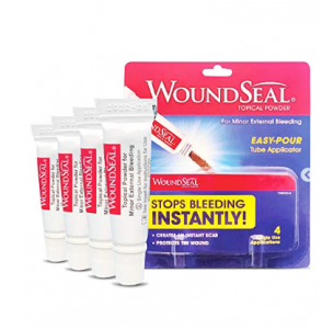 WoundSeal Topical Powder Wound Care First Aid for Cuts, Scrapes and Abrasions Single Use, 4 count (P