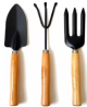 3pcs/Set Mini Gardening Tools (10inch) Wood Handle Potted Plants Shovel Rake Spade