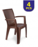 Akij KOZY Emperor Arm Chair Breezy - Rose Wood-6059 - 4 Pieces