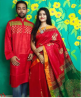 Bijoy Dibosh Couple Set Punjabi & Saree - OF014