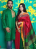 Bijoy Dibosh Couple Set Punjabi & Saree - OF012