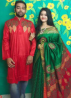Bijoy Dibosh Couple Set Punjabi & Saree - OF010