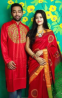 Bijoy Dibosh Couple Set Punjabi & Saree - OF009