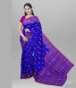 Blue Curving Work Jamdani Design Tangail Saree - SSE09