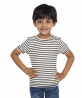 Crew neck Custom embroidery striped t shirt Summer fashion slim fit round neck cheap price children 