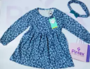 Fancy Girls Frock For Winter With Hairband