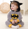 Hooded Rompers Cartoon Super Hero Batman Clothes