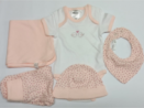 Newborn Baby Romper 5 Pieces Set - Pink