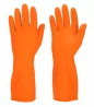 Rubber Gloves 1 Pair Orange Colour (Same As Picture)