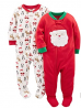 Simple Joys By Carter's Baby And Toddler 2-Pack Holiday Loose Fit Fleece Footed Pajamas
