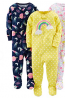 Simple Joys By Carter's Baby And Toddler Girls' 3-Pack Snug Fit Footed Cotton Pajamas