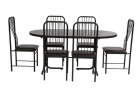 Six Seated Dining Table 0050 LB BK