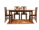Six Seated Dining Table 6051 WF WN (With Glass)