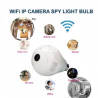 Spy Camera Led-Bulb 360° Panoramic Wifi IP Cam 5in1 View