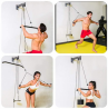 Tricep Workout Machine Equipment Wall-Mounted Cable Pulley System with Loading Pin for LAT Pull Down
