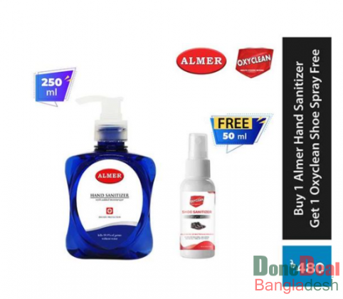 Almer Hand Sanitizer 250ml (Free Oxyclean Shoe Spray 50ml)