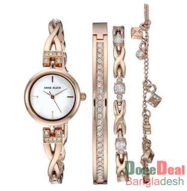 ANNE KLEIN Crystal Accented and Bracelet Ladies Watch AK3082RGST