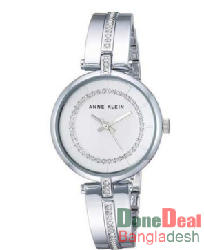 ANNE KLEIN Crystal Accented Bangle Ladies Watch - AK3249SVSV
